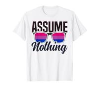 Bisexual Bi Pride Flag Colors Assume Nothing T-Shirt