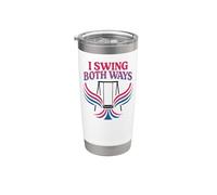 Bisexual Bi Pride Flag Colors Pun I Swing Both Ways Stainless Steel Insulated Tumbler