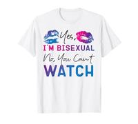 Bisexual Bi Pride Flag Yes, I'M Bisexual No, You Can'T Watch T-Shirt