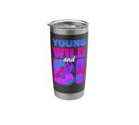Bisexual Bi Pride Flag Young Wild and Bi Stainless Steel Insulated Tumbler
