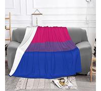 Bisexual Blanket Bisexual Pride Flag Stripes Throw Blankets,Blue Purple Pink Ultra Soft Cozy Fleece Sofa Blanket Bedroom Decor,Plush Keep Warm Fuzzy Blankets for Men Women 60"x50"