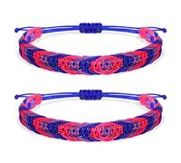 Bisexual Bracelet Stuff Bi Pride Outfit Asexual Pride Accessories LGBT Proud Love Tibetan Boho Rope Bracelet Gifts for Women Men, A, Zinc, no gemstone