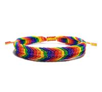 Bisexual Bracelet Stuff Bi Pride Outfit Asexual Pride Accessories LGBT Proud Love Tibetan Boho Rope Bracelet Gifts for Women Men, Cord, no gemstone