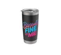 Bisexual Fine by Me LGBTQ+ Message Pride - Stainless Steel Insulated Tumbler