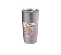Bisexual Fine by Me LGBTQ+ Message Pride - Stainless Steel Insulated Tumbler