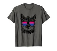 Bisexual Gay Pride Cat LGBT Sunglass T-Shirt