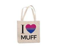 Bisexual Heart I Love Totebag - I Love Muff