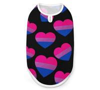 Bisexual Heart Proud Flag Dog Shirt Pet Clothes Summer T-Shirts Sleeveless Tank Top for Small Puppy Cat