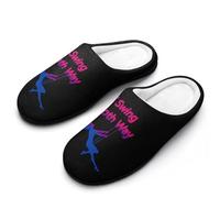Bisexual I Swing Both Ways Breathable Slippers Women Slip On Winter Warm House Slippers Shoes Bedroom 7-8（39-40