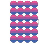 Bisexual LGBT Pride Flag Circular Matt Paper Stickers A4 Sheet of 24 (Each Sticker is 45mm Diameter)