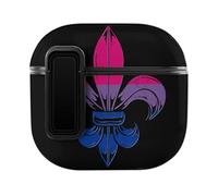 Bisexual LGBT Pride Flag Fleur De Lis Cute Case Compatible with AirPods 4 Protective Cover with Automatic Lock