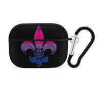 Bisexual LGBT Pride Flag Fleur De Lis Cute Case Compatible with AirPods Pro Protective Cover with Keychain