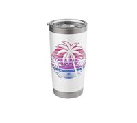 Bisexual Palm Trees Sunset Pride Colours Stainless Steel Insulated Tumbler