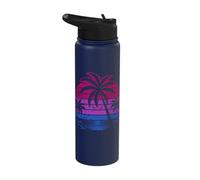 Bisexual Palm Trees Sunset Pride Colours Stainless Steel Insulated Water Bottle