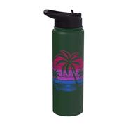 Bisexual Palm Trees Sunset Pride Colours Stainless Steel Insulated Water Bottle