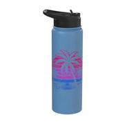 Bisexual Palm Trees Sunset Pride Colours Stainless Steel Insulated Water Bottle