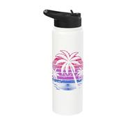 Bisexual Palm Trees Sunset Pride Colours Stainless Steel Insulated Water Bottle