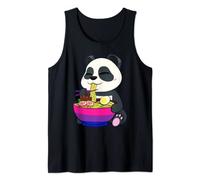 Bisexual Panda Eating Ramen LGBT-Q Cute Subtle Bi Pride Flag Tank Top