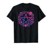 Bisexual Pentagram Wiccan Pagan Bi Pride Flag Boho T-Shirt