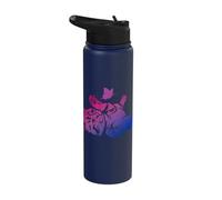 Bisexual Playful Kitten Butterfly Bi Pride Colors Stainless Steel Insulated Water Bottle