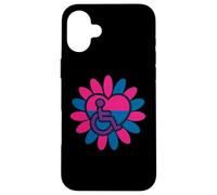 Bisexual Pride Disabled Wheelchair Heart Flower Petals Case for iPhone 16 Plus