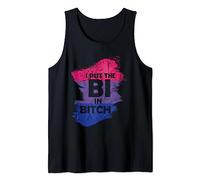 Bisexual Pride Flag LGBTQ Funny I Put the Bi in Bitch Tank Top