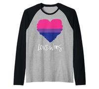 Bisexual Pride Flag Love Wins Bi Raglan Baseball Tee