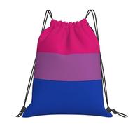 Bisexual Pride Flag Women Men Gym Sack Foldable Swimming Bag Large String Backpack For Travel Hiking Climbing