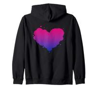 Bisexual Pride Heart Flag Zip Hoodie