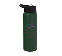 Bisexual Pride Mountain Line Art Minimalist Nature Stainless Steel Insulated Water Bottle