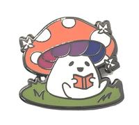 Bisexual Pride Mushroom Enamel Pin in Bi LGBT+ Flag Colors | Pride Jewelry, S, Black nickel