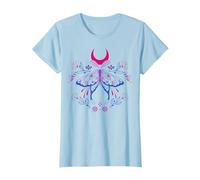 Bisexual Pride Mystical Butterfly Moon Flowers Bi T-Shirt