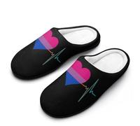 Bisexual Proud Heart Women's Slippers Warm Soft House Shoes Winter Indoor And Outdoor 9-10（40-41）