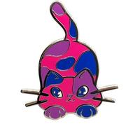 Bisexual Purride Calico Cat Hard Enamel Pin in Bi Pride Flag Colors | LGBTQ+ Subtle Pride Jewelry