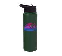 Bisexual Sunset Palm Trees Pride Flag Colours Stainless Steel Insulated Water Bottle