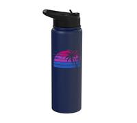 Bisexual Sunset Palm Trees Pride Flag Colours Stainless Steel Insulated Water Bottle