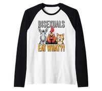 Bisexuals Eat What Funny LGBTQ Pun Gay Pride Adult Humor Raglan Baseball Tee