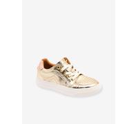 BISGAARD COLIN leather trainers with zip and laces for children gold