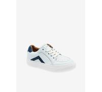 BISGAARD COLIN leather trainers with zip and laces for children white