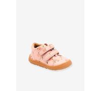 BISGAARD DEX barefoot leather trainers with hook and loop fastener for children rosy