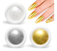 BISHENGYF Chrome Nail Powder - 【Magic Mirror Effect】Magic Mirror Gold Chrome Powder for Nails Shiny Nail Glitter Powder, Pearl Chrome Nail Powder Iridescent Mermaid Aurora Effect Nail DIY