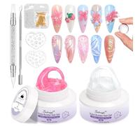 BISHENGYF Solid Builder Gel for Nails,Large Capacity Clear 3d Nail Gel,2pcs 30g Non-Sticky 3d Sculpting Ge l,Rose Pink Mermaid Pearl 3d for Nai l Extension Art Includes Molds and Other Tools
