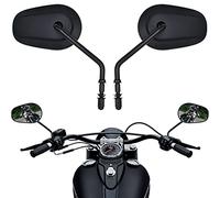 BISHERDER Black Motorcycle Cruiser Blade Rear View Mirrors Side Mirrors For Harley Davidson Road King Street Electra Glide Road Glide Dyna Softai Sportster 883 1200 (Black1)