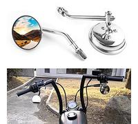 BISHERDER Chrome 3" Motorcycle Round Mirrors，Motorcycle Cruiser Blade Rear View Mirrors Side Mirrors replacement for Harley Road King Street Electra Glide Road Glide Dyna Softai Sportster 883 1200