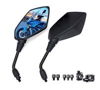 BISHERDER Universal 8mm 10mm Bolt 7/8 Inch Handle Bar Mount Clamp Hawk-Eye Motorcycle Convex Rear View Mirror fit Honda ATV Dirt Bike Scooter Kawasaki Cruiser Suzuki Victory and More