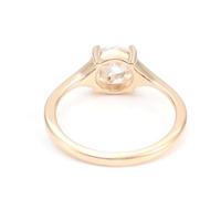 Bishilin 18.1K Gold Band Ring Woman, Moissanite Wedding Band Vintage Solitaire with 1Ct Round Moissanite Size P 1/2