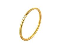 Bishilin Best Friend Promise Rings, Engagement Ring Gold Round Shape White Cubic Zirconia Two Size N 1/2