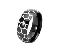 Bishilin Black Rings for Men Set, Simple Rings for Men Football Pattern Glow in The Dark Size L 1/2