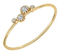 Bishilin Bohemian Ring, Anillos para Mujer with Round Shape White Diamond 18K Yellow Gold Size S 1/2
