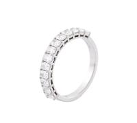 Bishilin Bridal Wedding Band, Moissanite Ring Band 9K White Gold Half Eternity with Emerald Moissanite Size J 1/2